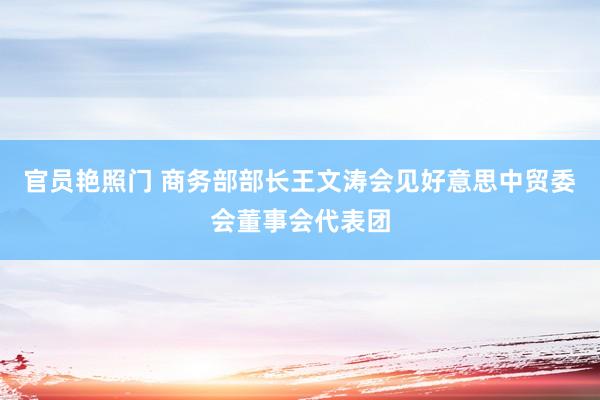 官员艳照门 商务部部长王文涛会见好意思中贸委会董事会代表团
