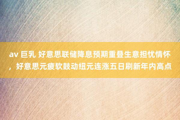av 巨乳 好意思联储降息预期重叠生意担忧情怀，好意思元疲软鼓动纽元连涨五日刷新年内高点