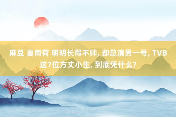 麻豆 夏雨荷 明明长得不帅， 却总演男一号， TVB这7位方丈小生， 到底凭什么?